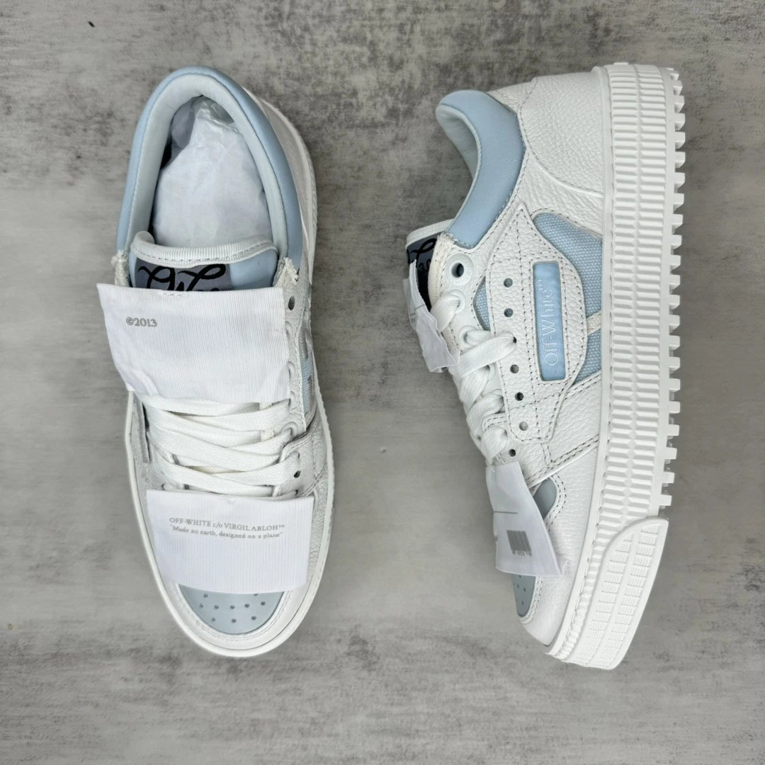 Low Vulcanized Canvas Sneakers Leather Lining Ice Blue - Gallery Image 3 - Detailed View