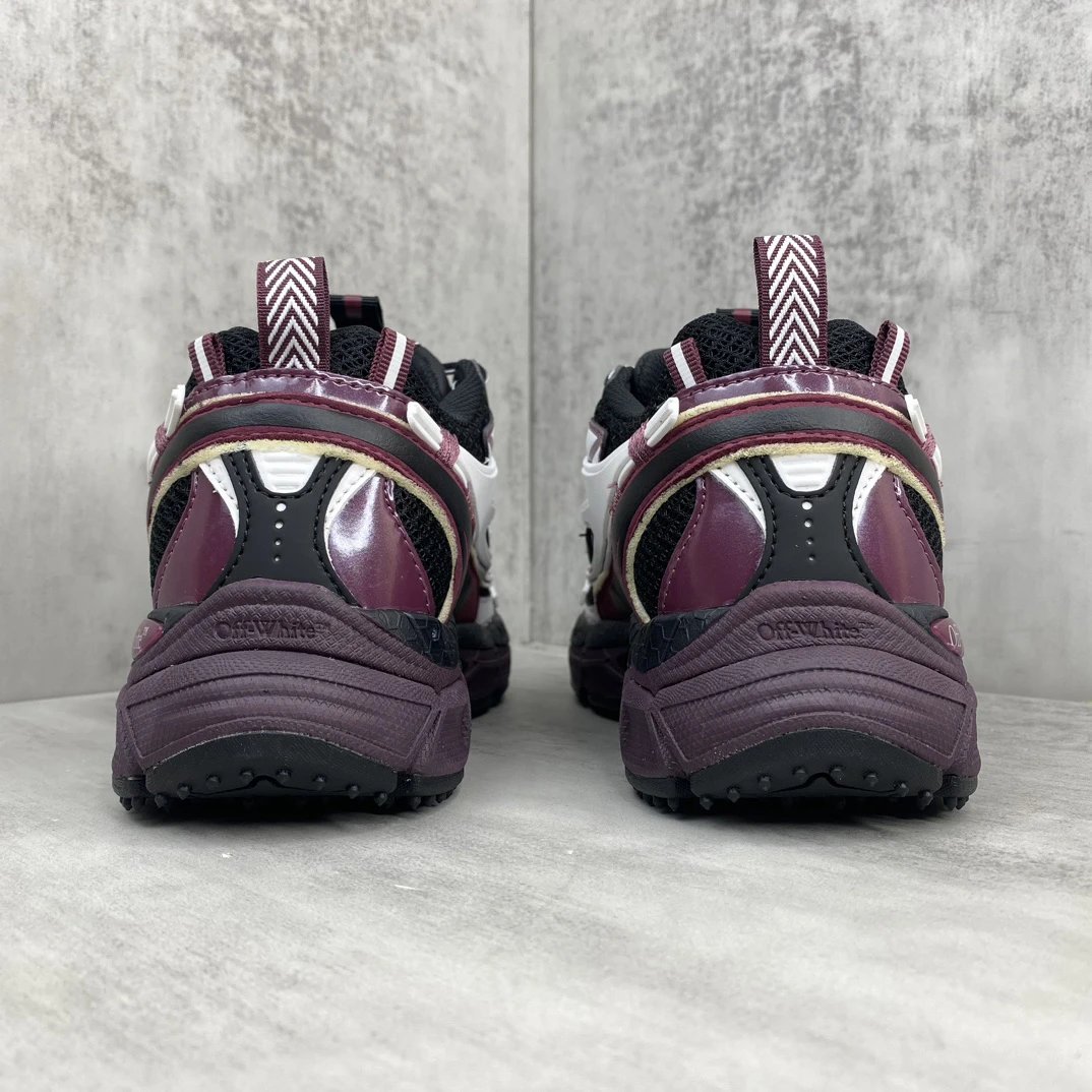 Retro Mesh Leather Running Sneakers in Burgundy - Gallery Image 5 - Detailed View