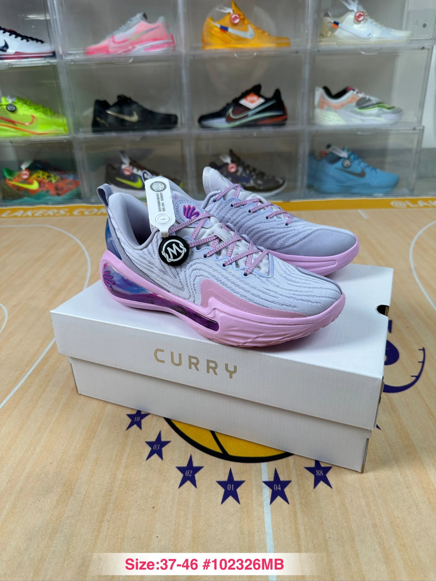 Curry 12 Mesh Basketball Shoes Lilac Pink - Gallery Image 1 - Detailed View