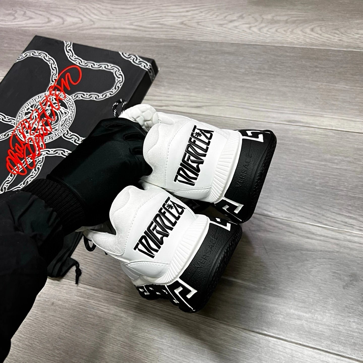 Luxury Leather Mesh Sneakers Ivory White - Gallery Image 9 - Detailed View