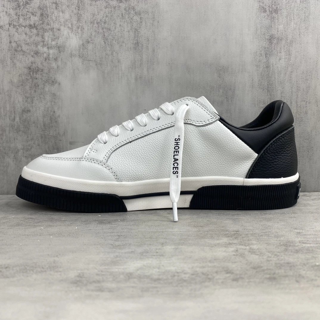 Low Vulcanized Canvas Sneakers Rubber Sole Leather Lining White Black - Gallery Image 7 - Detailed View