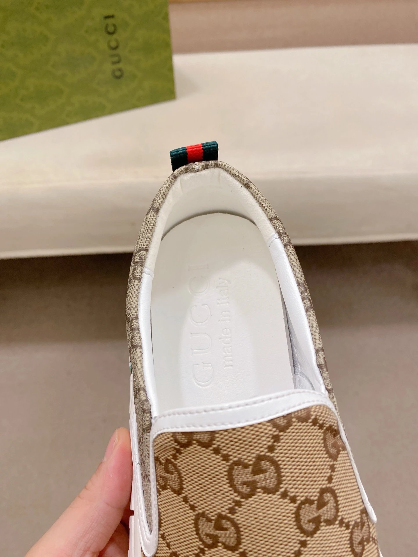 Gucci Slip-On Sneakers Brown - Gallery Image 6 - Detailed View