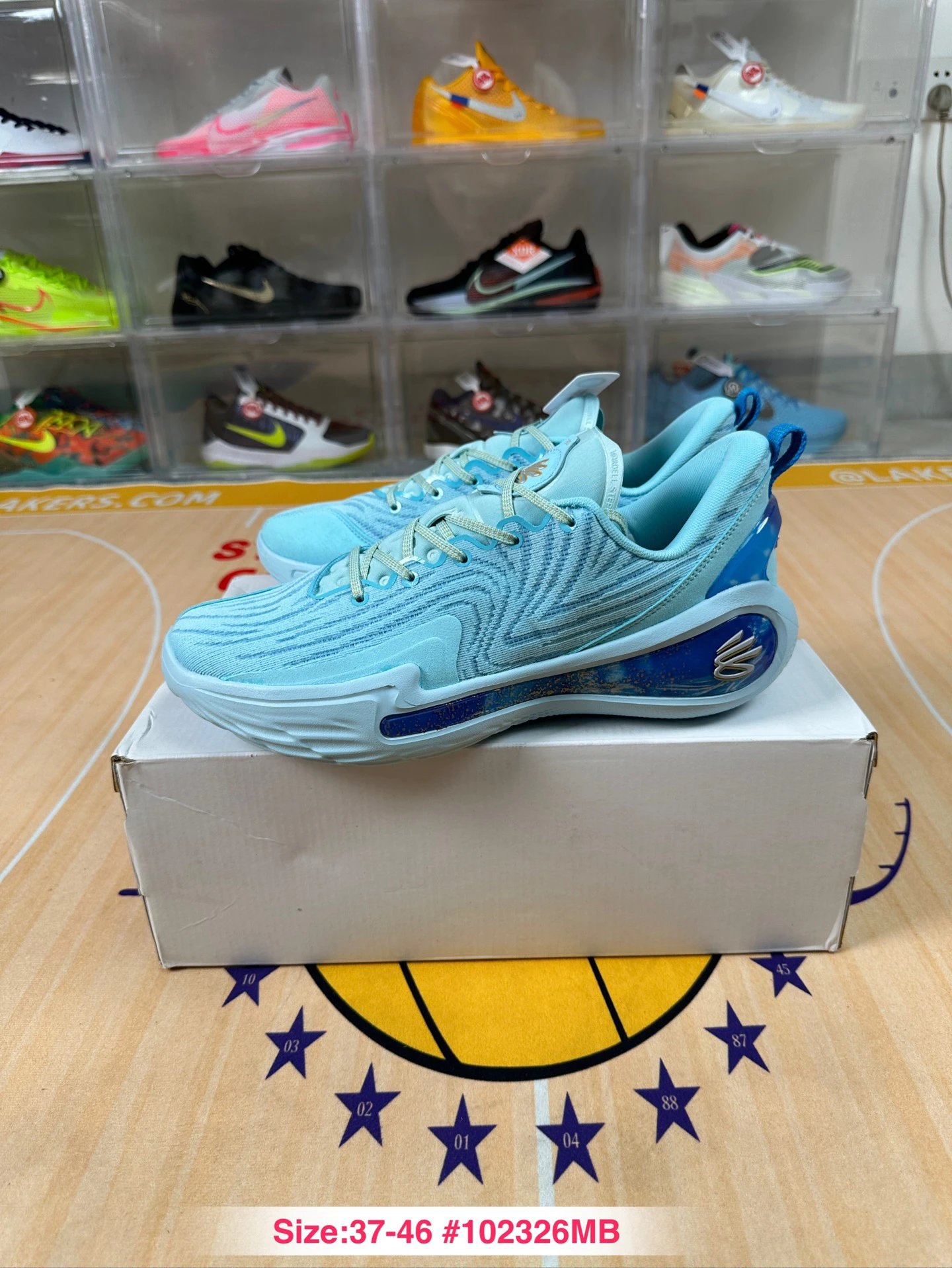 Curry 12 Mesh Low Basketball Sneakers Ice Blue - Gallery Image 2 - Detailed View