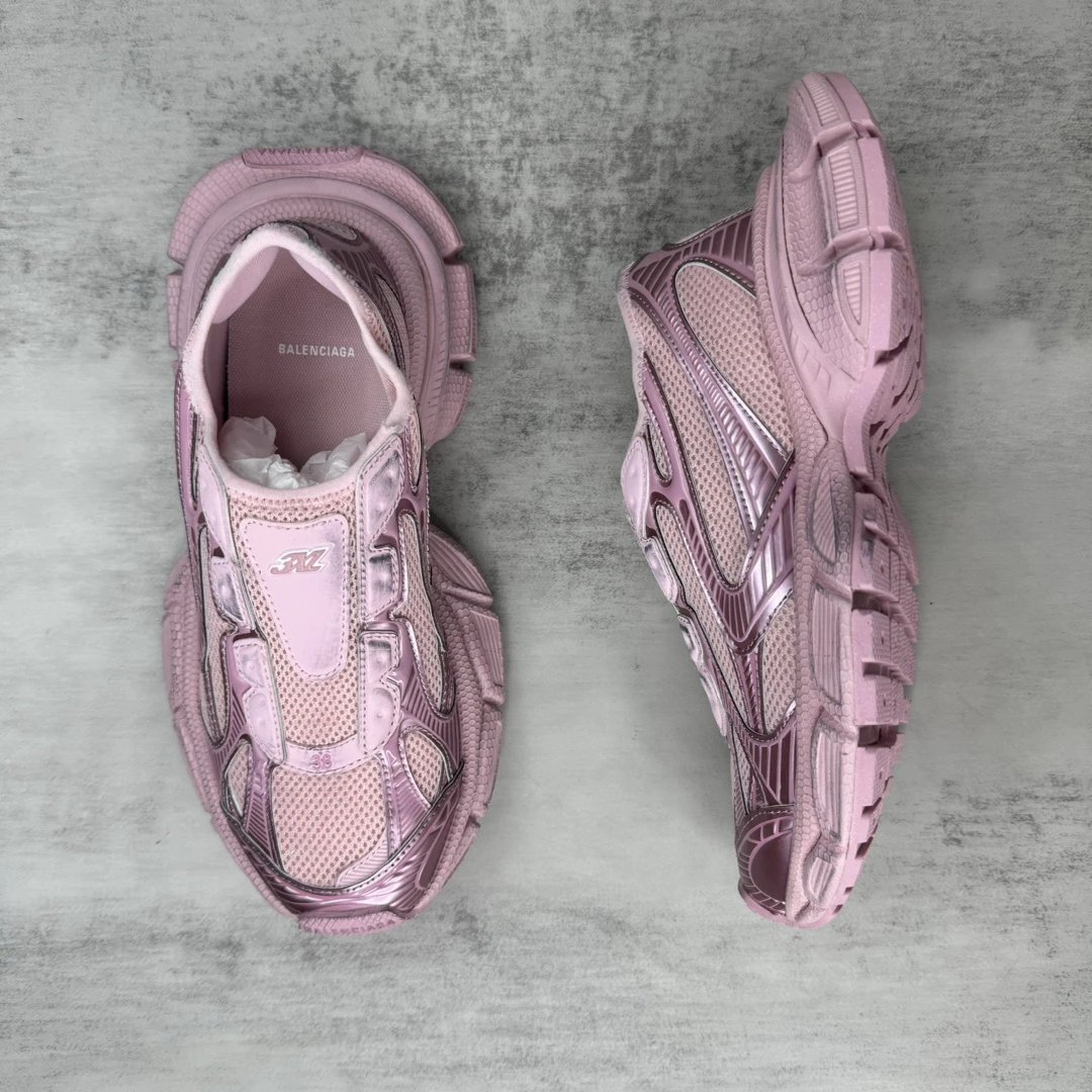 Chunky Mesh Slip On Sneakers Street Style Rose Pink - Gallery Image 3 - Detailed View