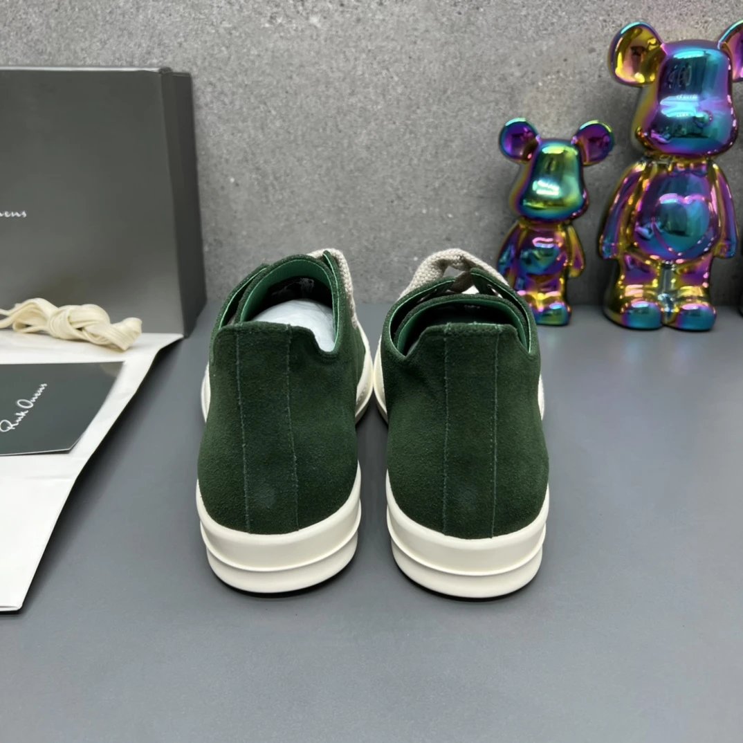 Rick Owens Suede Sneakers Green  - Gallery Image 7 - Detailed View