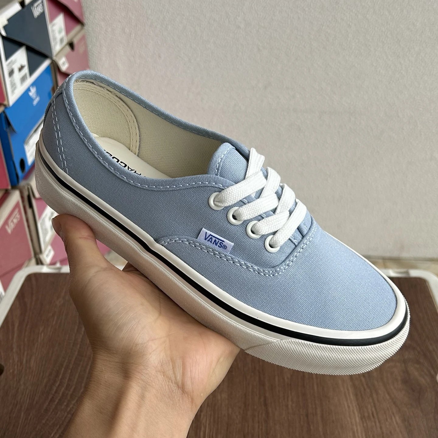 Authentic Canvas Low Skate Shoes Sky Blue - Gallery Image 7 - Detailed View
