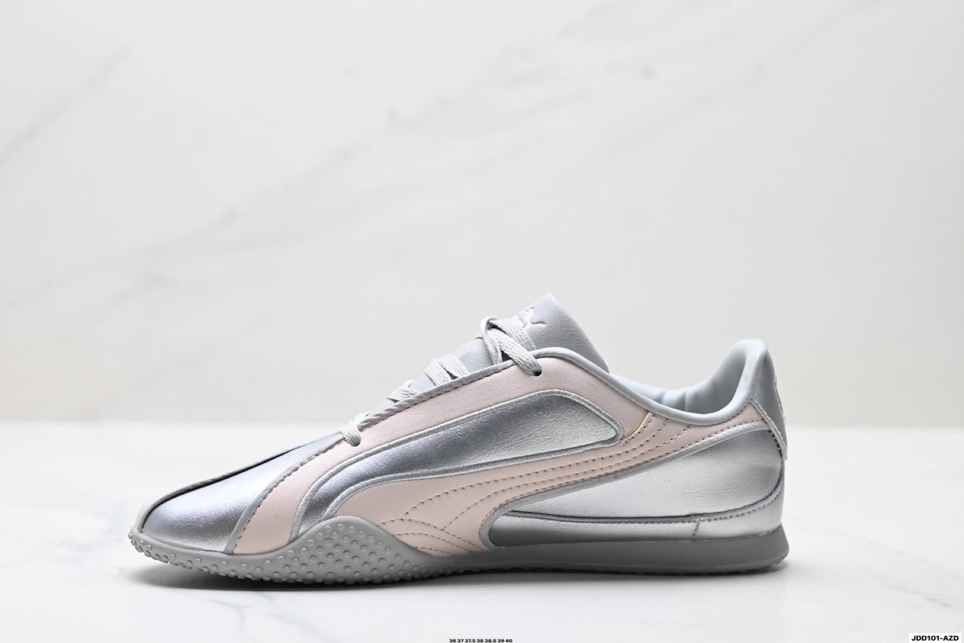 PUMA Bella V2 Leather Sneakers Pink Grey - Gallery Image 3 - Detailed View