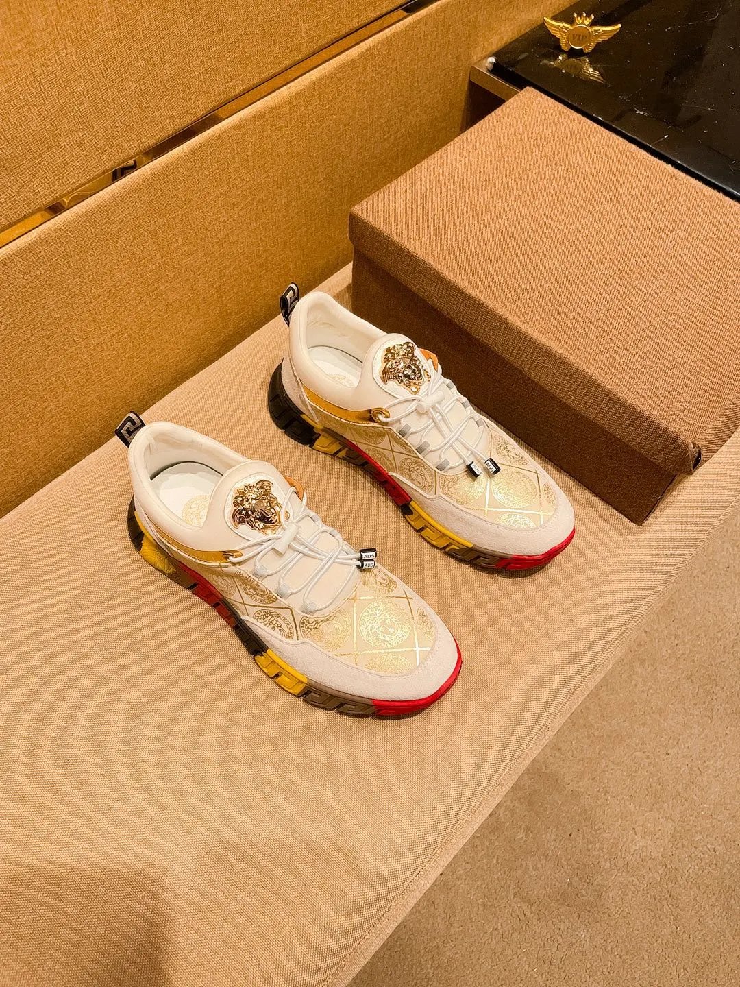 Luxury Leather Sneakers Multicolor - Gallery Image 5 - Detailed View