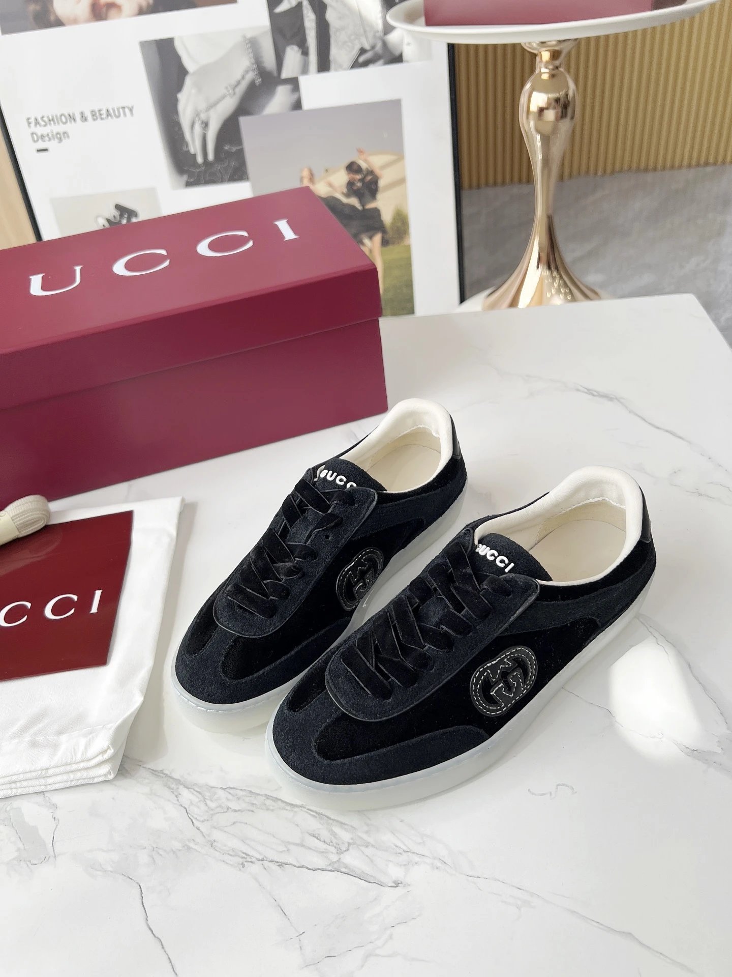 Gucci 3D GG Trainers Black - Gallery Image 2 - Detailed View