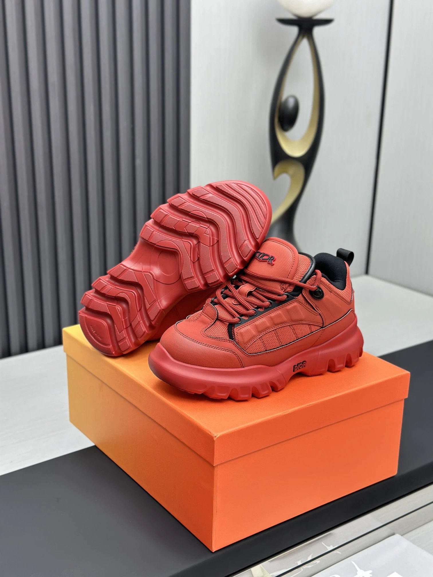 Dior x Levis Hamilton Sneakers Red - Gallery Image 7 - Detailed View