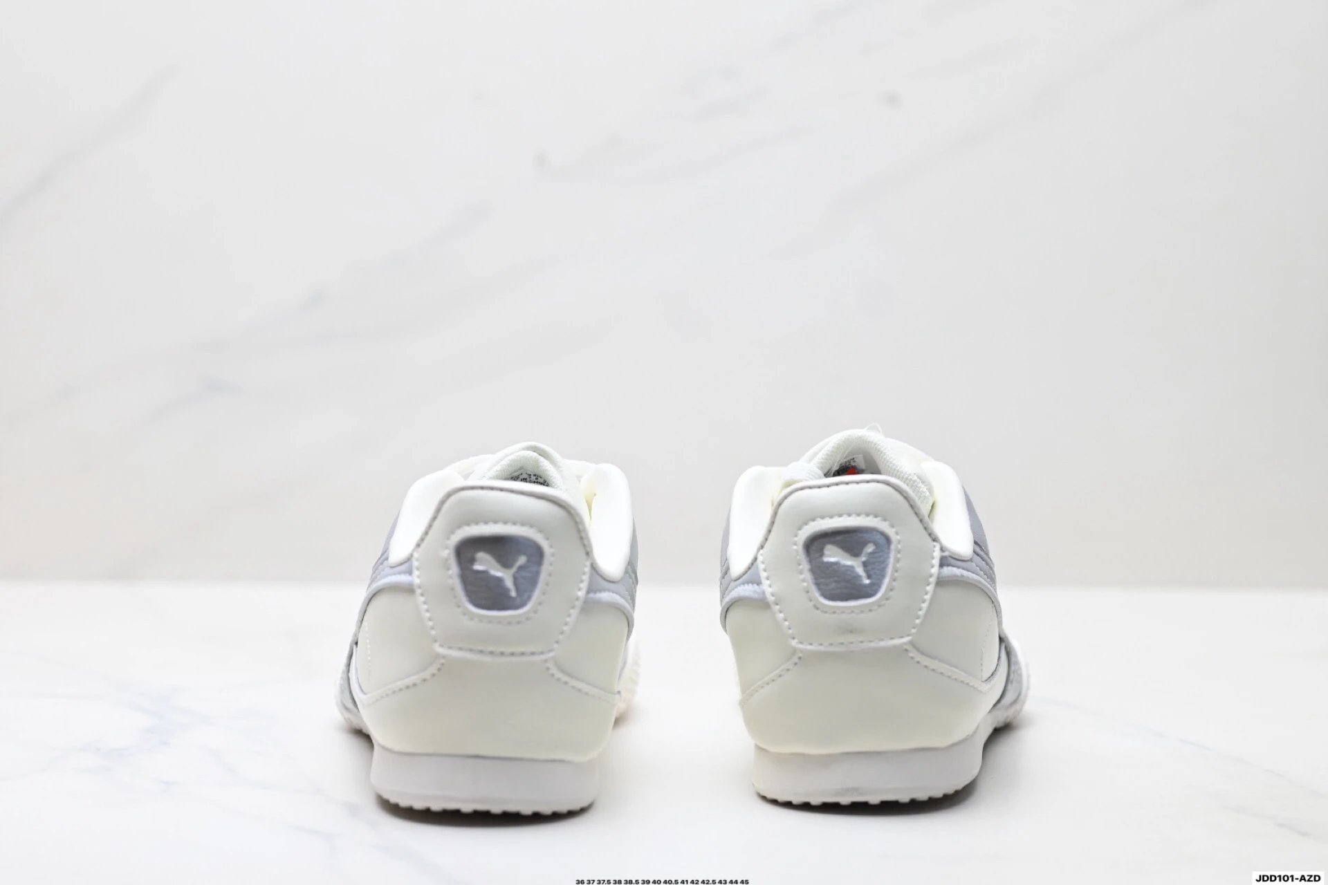 PUMA Bella V2 Leather Sneakers Silver White - Gallery Image 6 - Detailed View