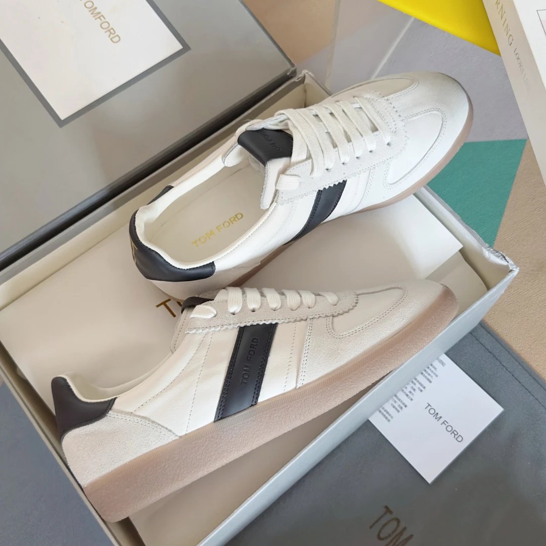 Suede Leather Retro Trainers Navy White - Gallery Image 5 - Detailed View