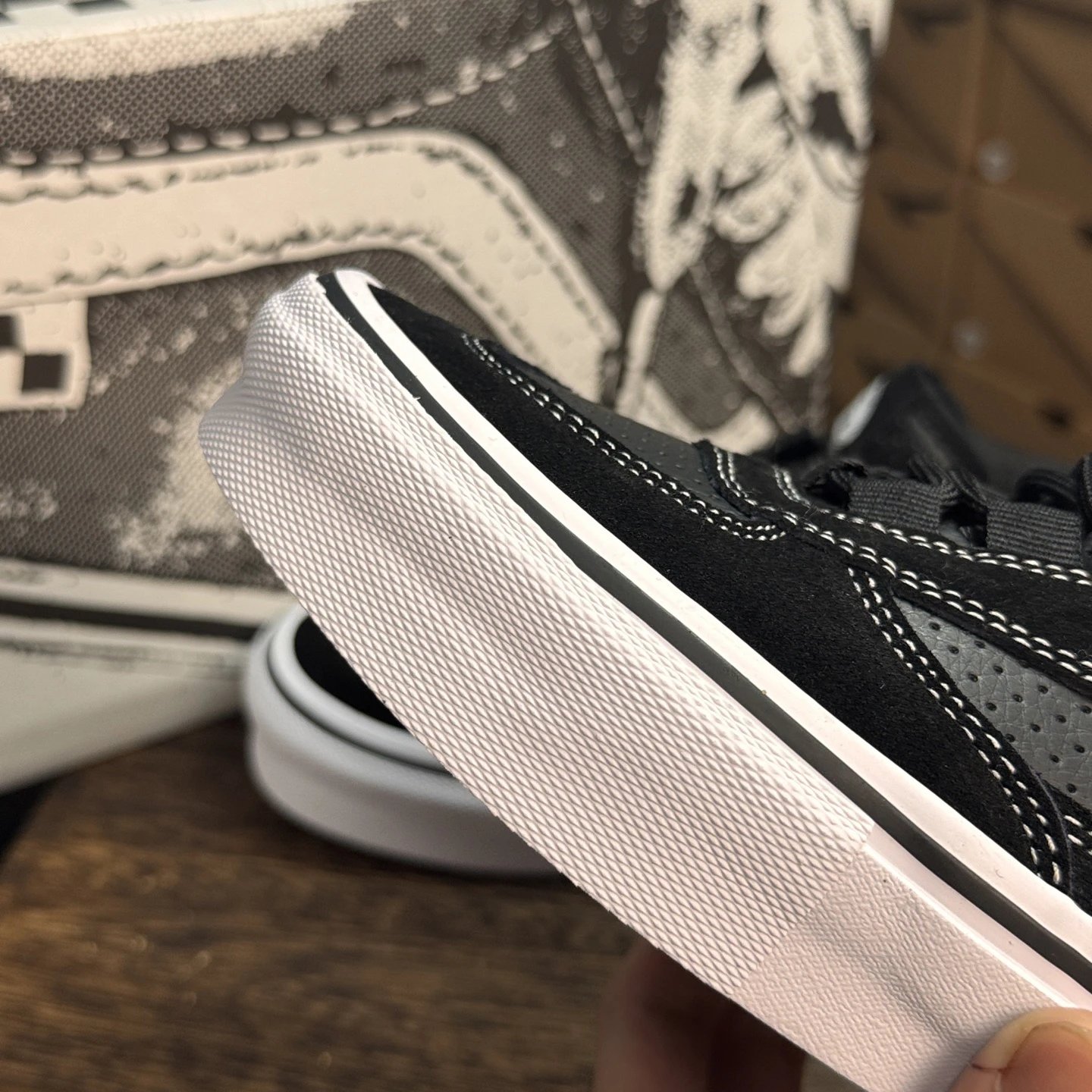 Low Top Suede Skate Sneakers Onyx Black - Gallery Image 6 - Detailed View