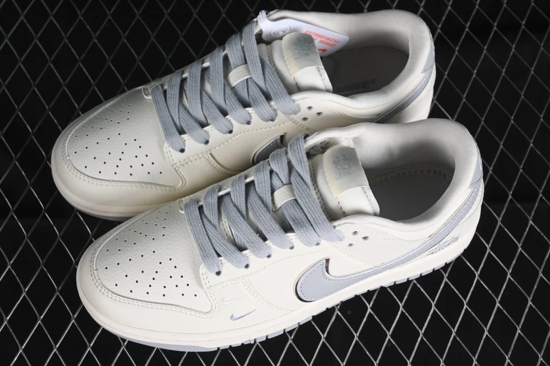 Leather Skate Shoes Ivory Gray - Gallery Image 5 - Detailed View