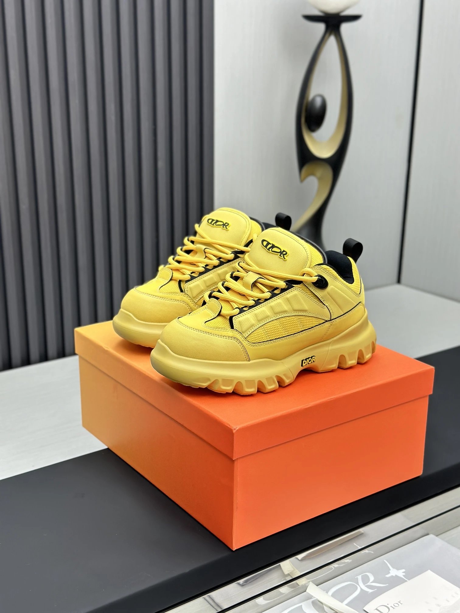 Dior x Levis Hamilton Sneakers Yellow - Gallery Image 2 - Detailed View