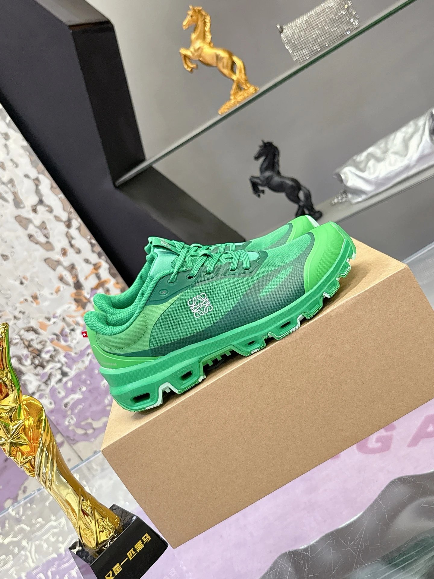 Loewe x On Running 3.0 Cloudtilt Sneakers Green - Gallery Image 2 - Detailed View