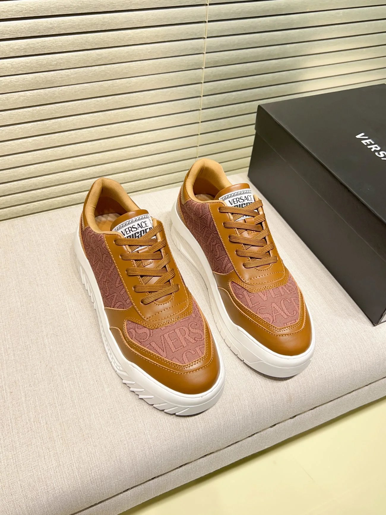 Grace Labyrinth Knit Sneakers Amber Brown - Gallery Image 8 - Detailed View