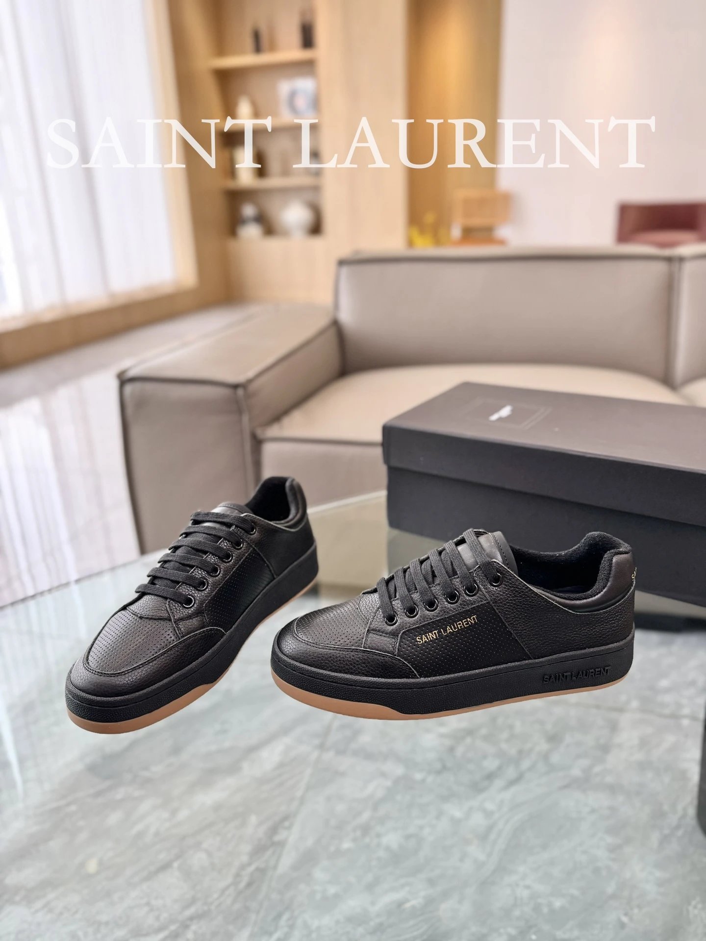 Saint Laurent Black Sneakers - Gallery Image 5 - Detailed View
