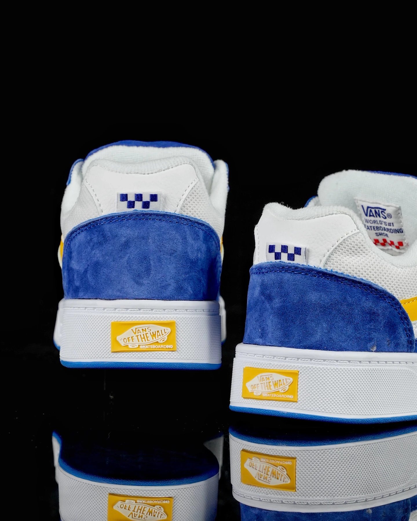 Retro Skate Suede Leather Sneakers Azure Yellow - Gallery Image 8 - Detailed View