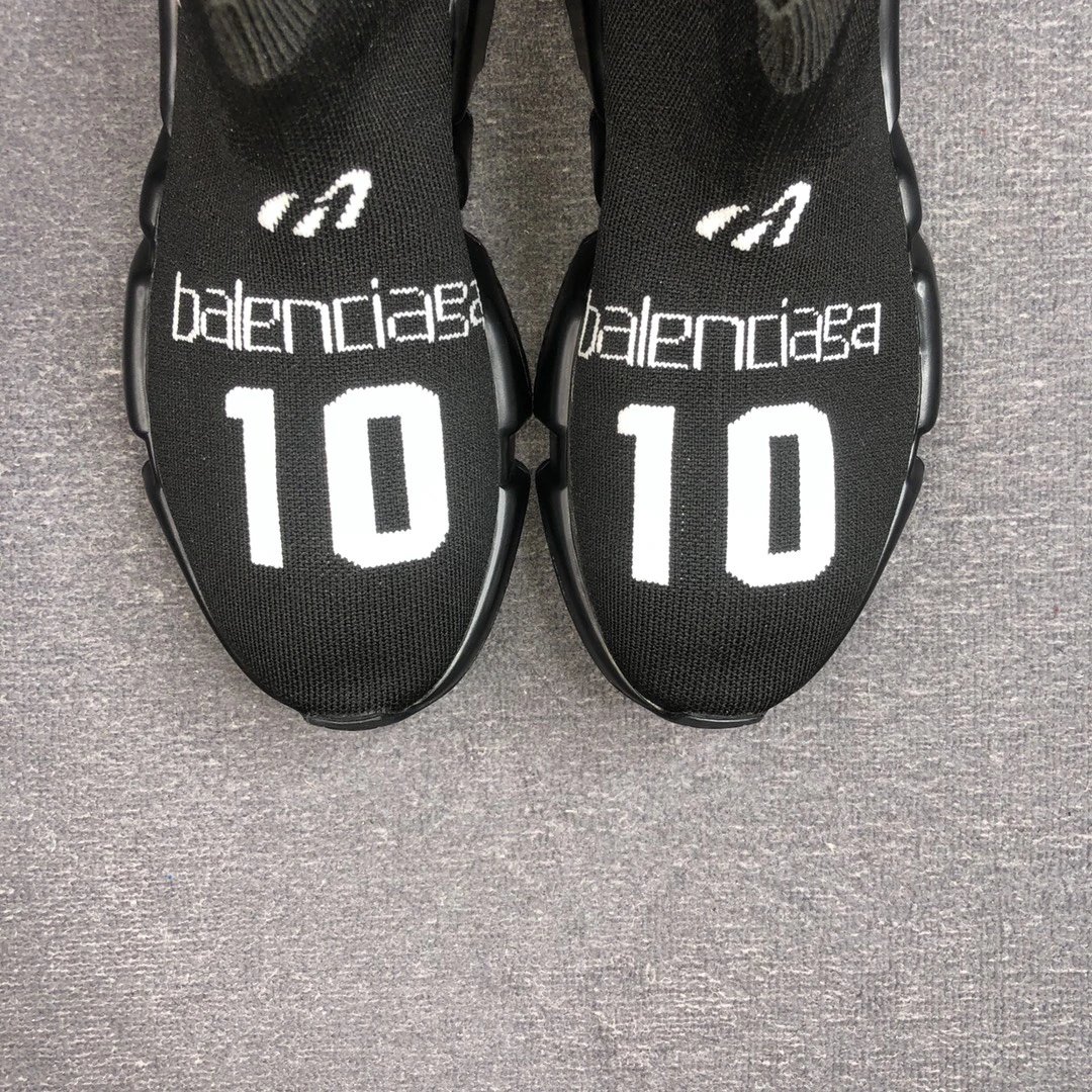 Unisex Speed Sock Sneakers Breathable Knit Black - Gallery Image 7 - Detailed View