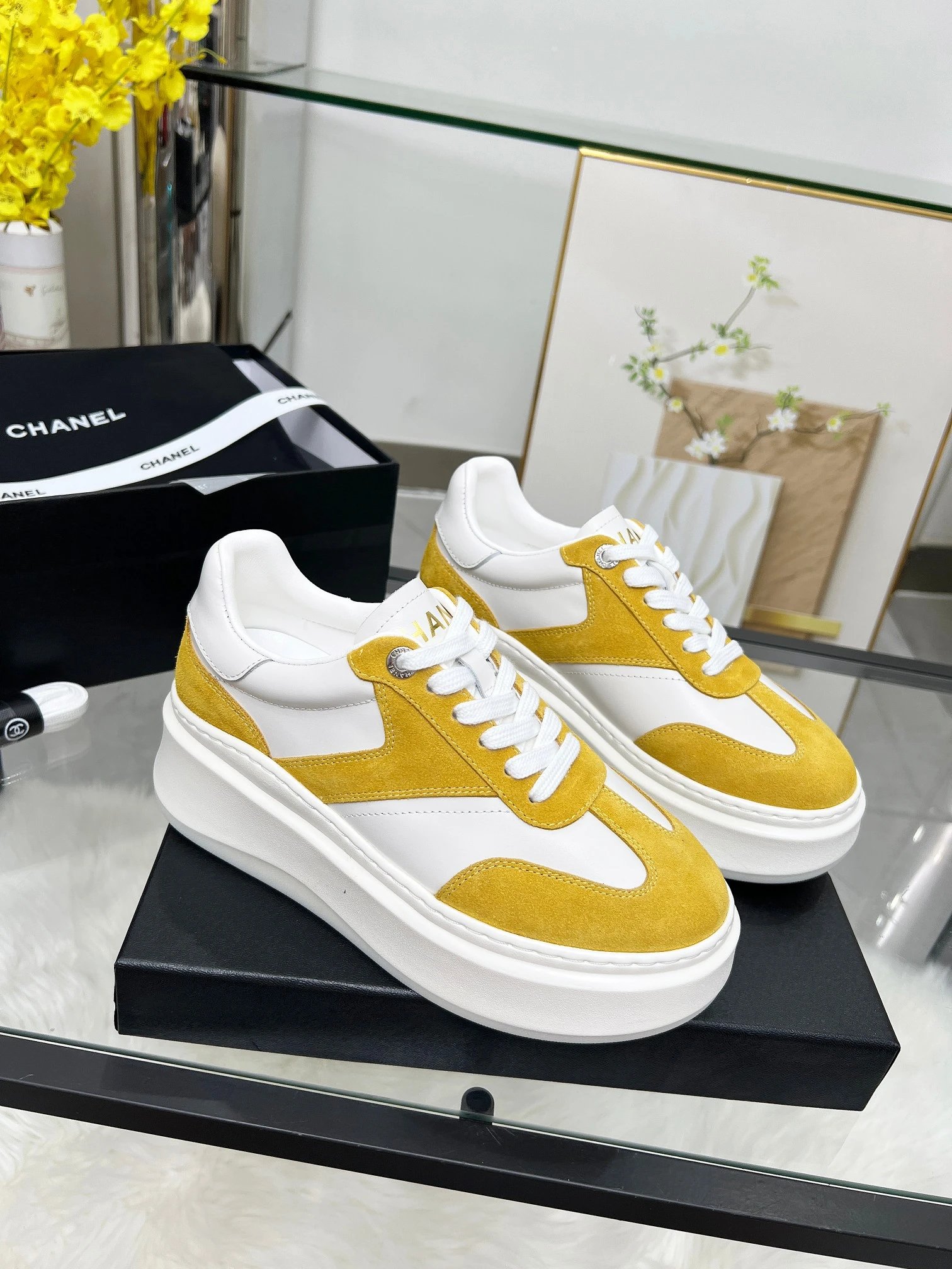 Chanel 25C Spring Sneakers Yellow - Gallery Image 2 - Detailed View