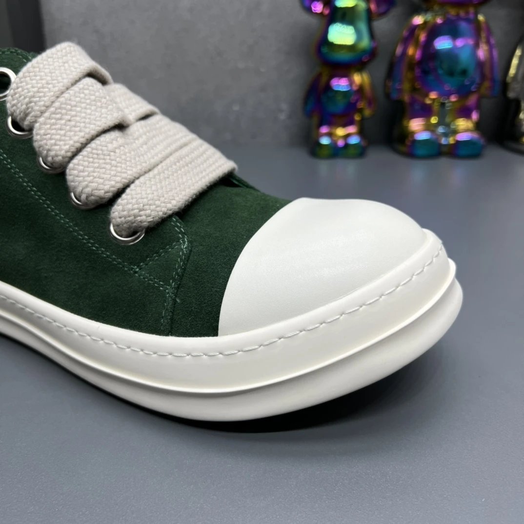 Rick Owens Suede Sneakers Green  - Gallery Image 4 - Detailed View