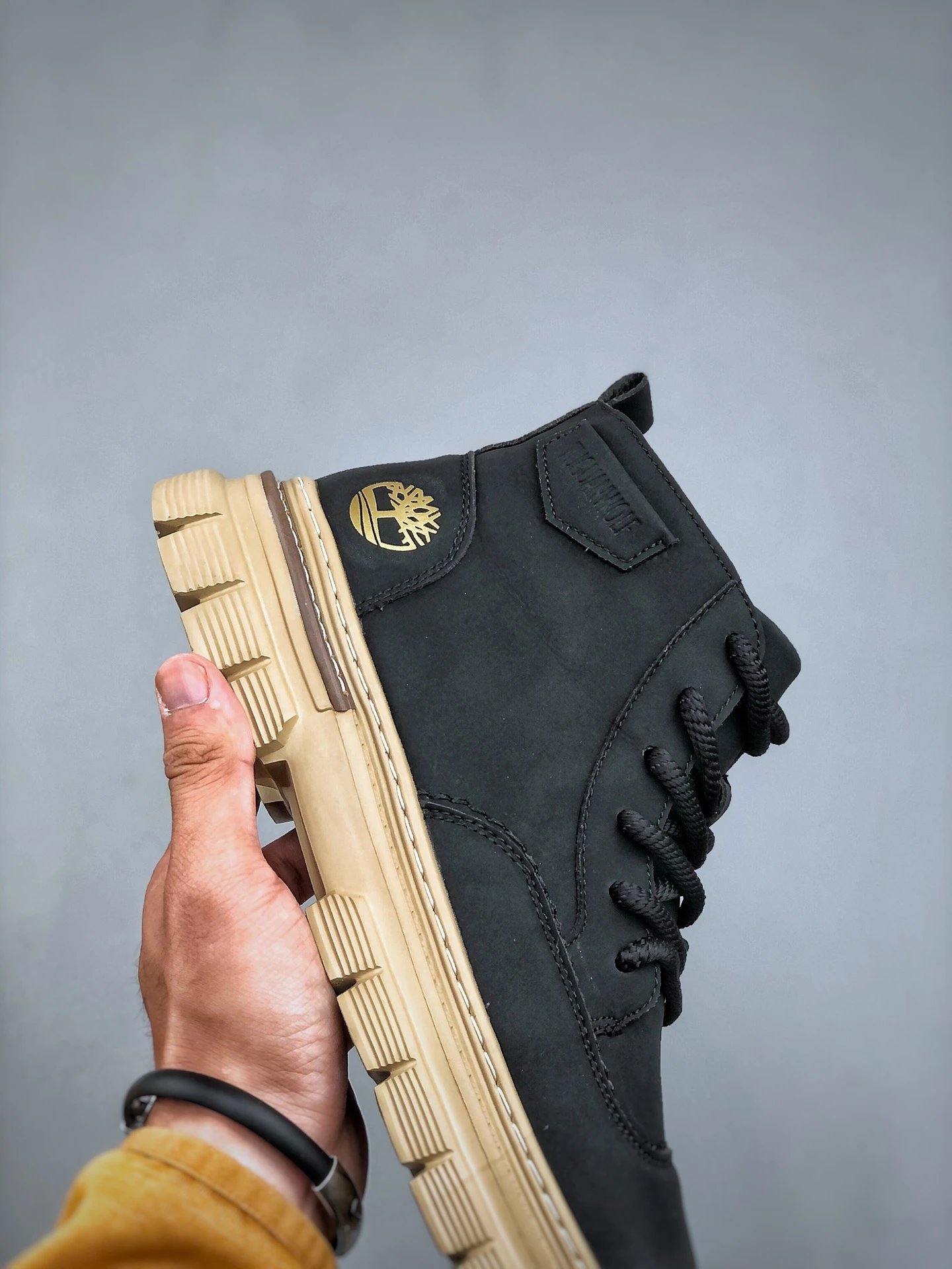 Chunky Sole Winter Boots Nubuck Black - Gallery Image 6 - Detailed View