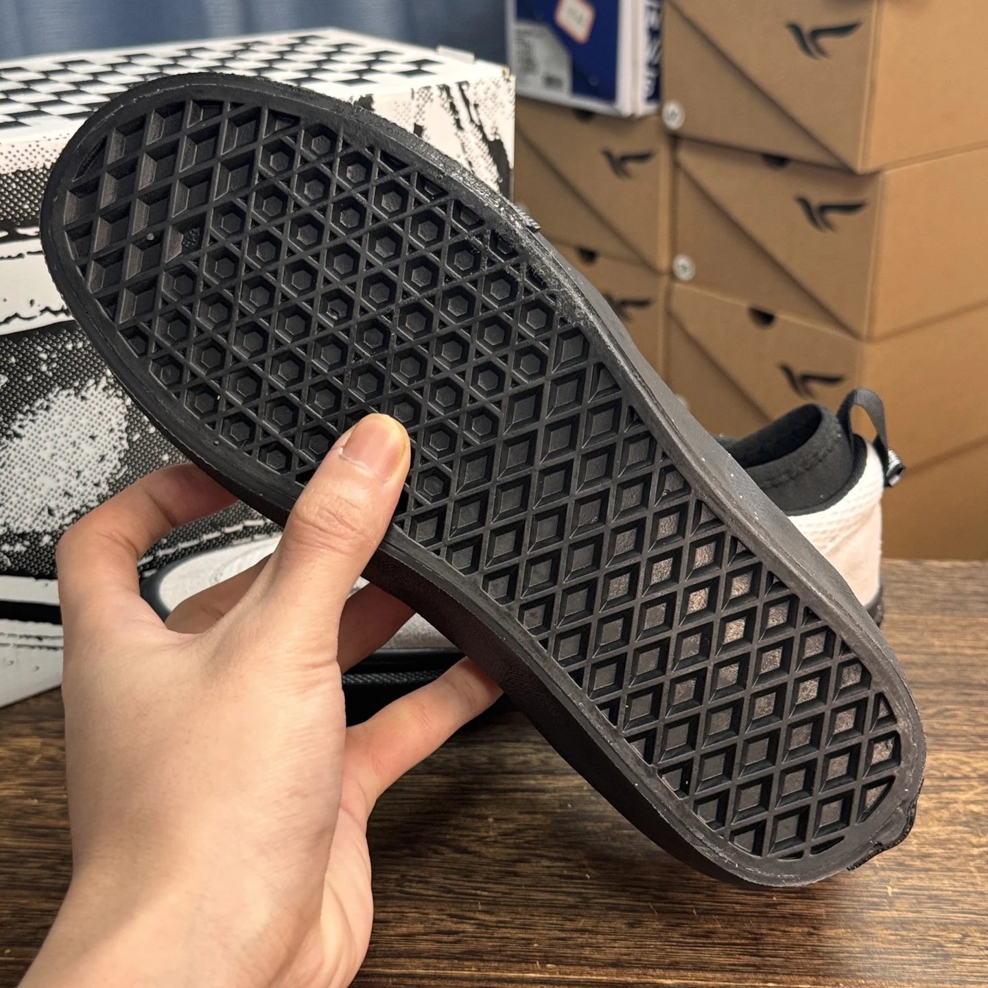 Skate Safe Mesh Low Sneakers Ivory Black - Gallery Image 8 - Detailed View