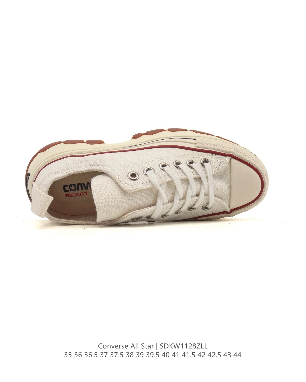 Chunky Canvas Low Top Sneakers Ivory - Gallery Image 4 - Detailed View