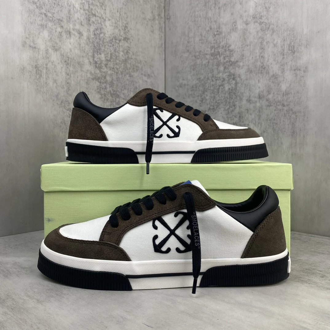 Low Vulcanized Canvas Sneakers Suede Trim White Mocha - Gallery Image 9 - Detailed View