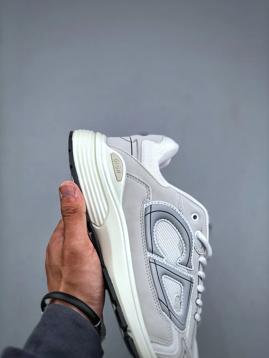 Dad Sneakers B30 Series in Elegant Oyster Hue - Gallery Image 6 - Detailed View