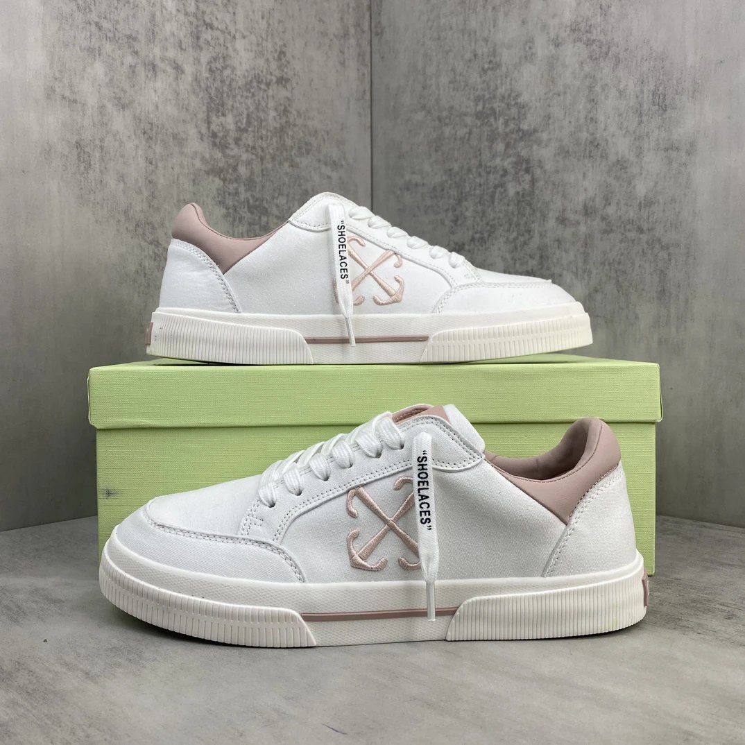 Low Vulcanized Canvas Sneakers Leather Lining Rose White - Gallery Image 9 - Detailed View