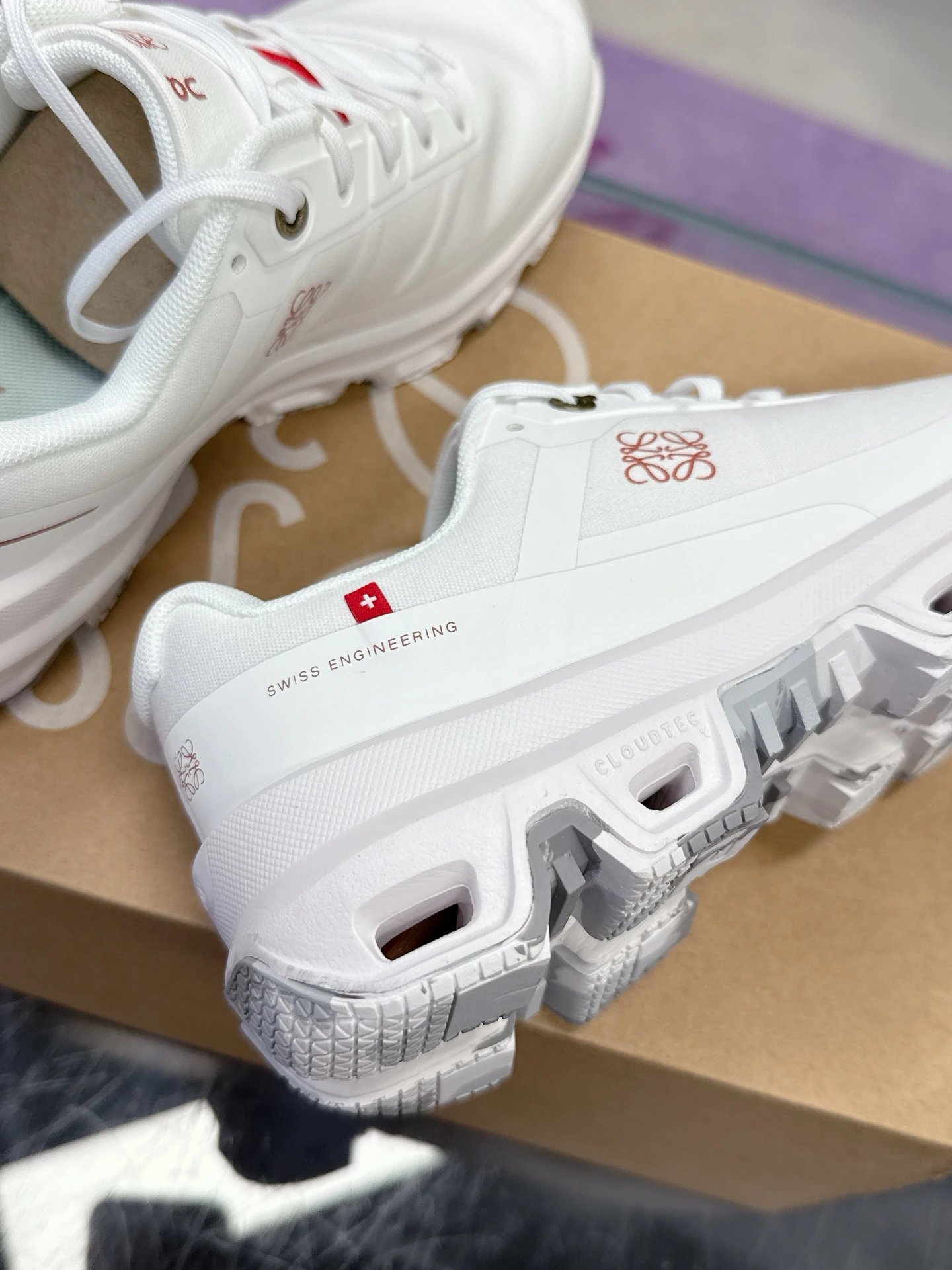 Loewe x On Running 3.0 Cloudtilt White Sneakers - Gallery Image 8 - Detailed View
