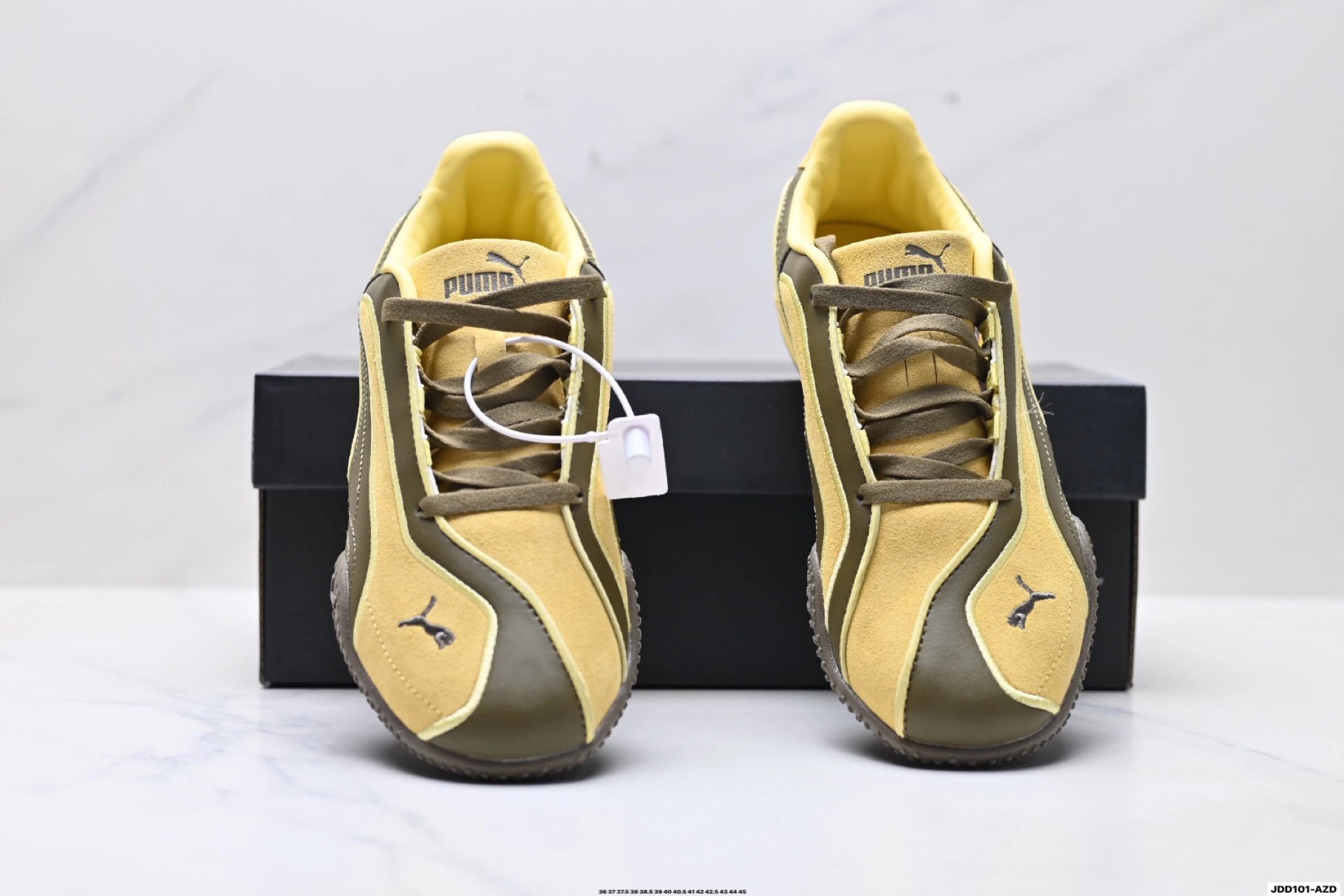 PUMA Bella V2 Leather Snealers Yellow Brown - Gallery Image 7 - Detailed View