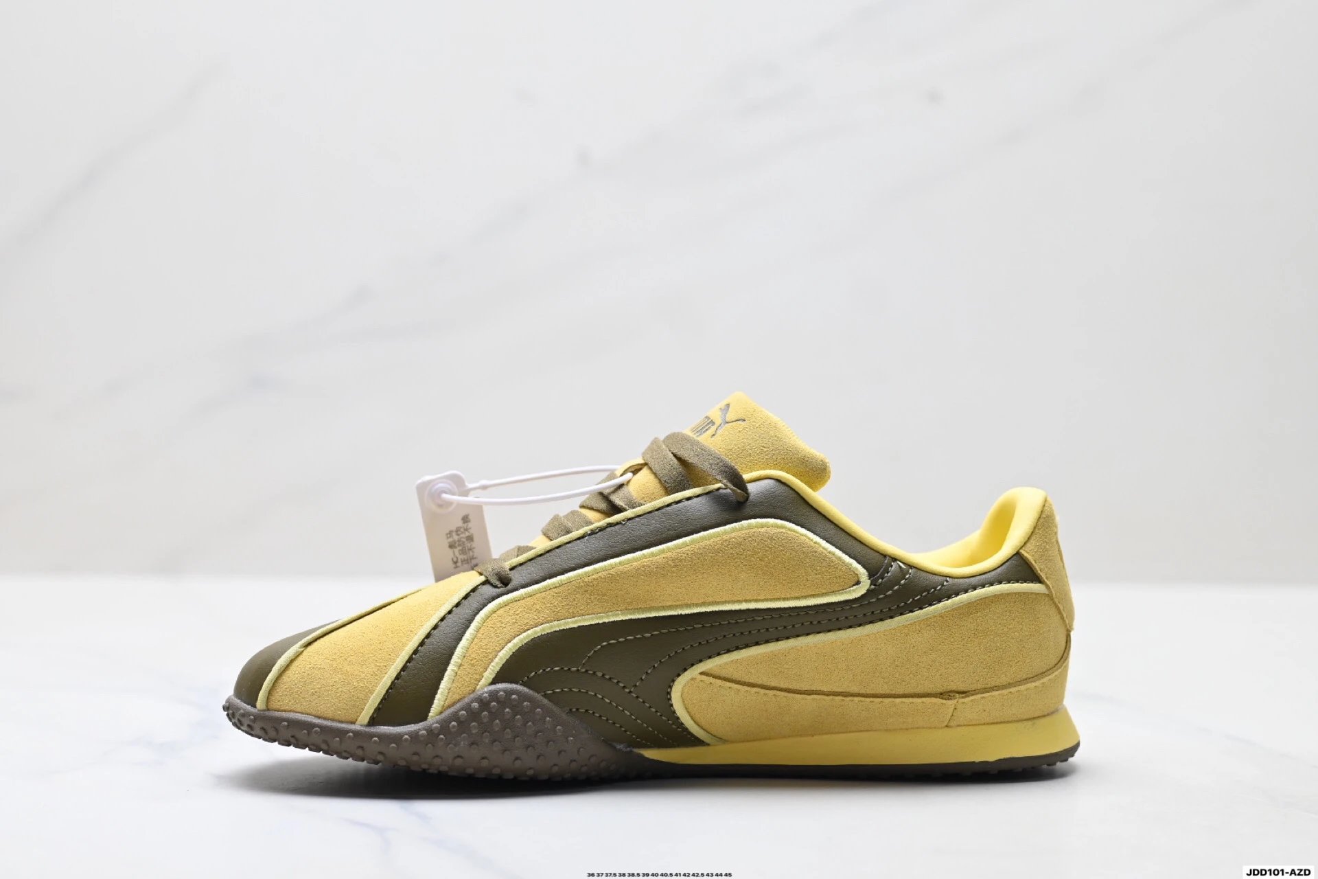 PUMA Bella V2 Leather Snealers Yellow Brown - Gallery Image 3 - Detailed View