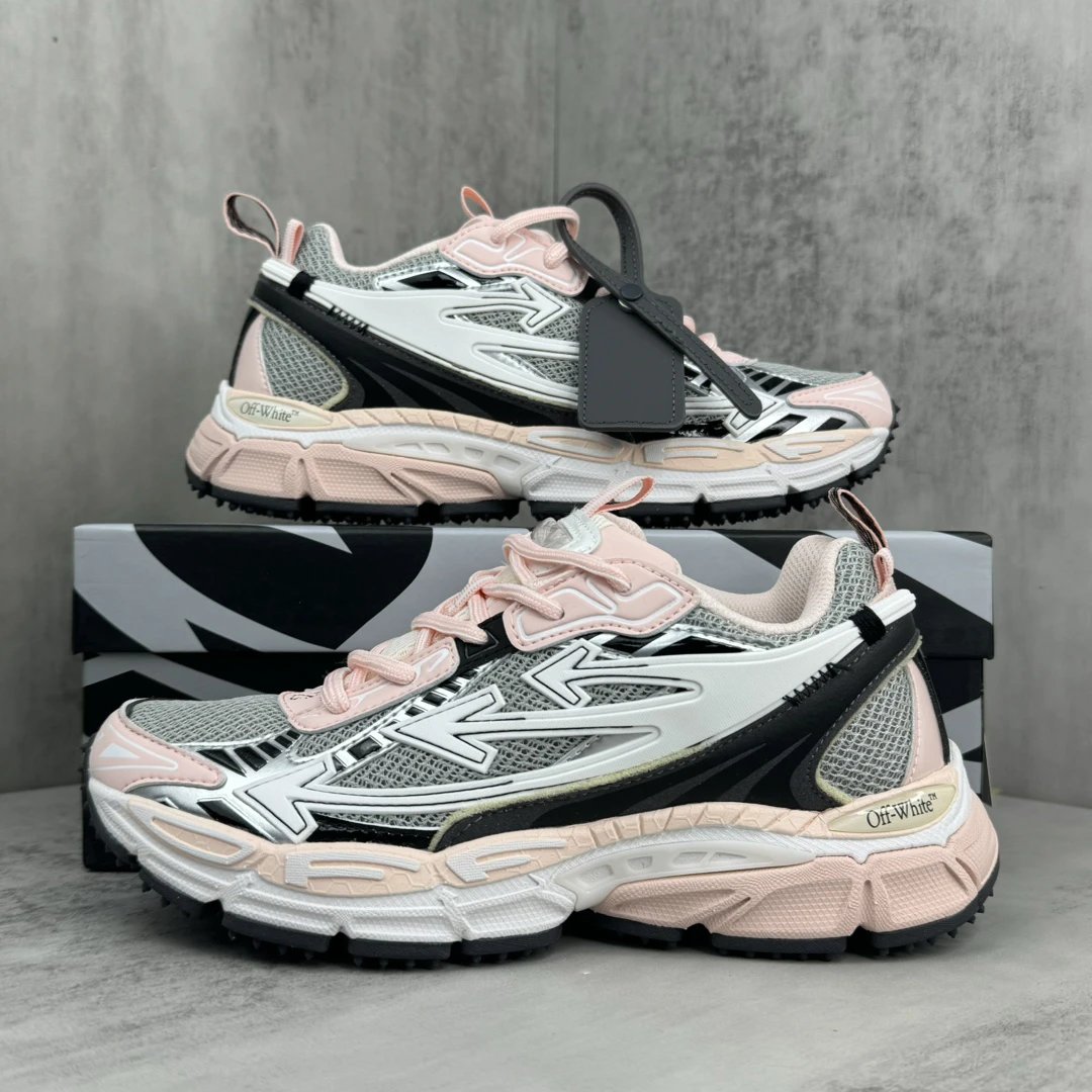 Retro Mesh Leather Running Sneakers Blush Pink - Gallery Image 9 - Detailed View