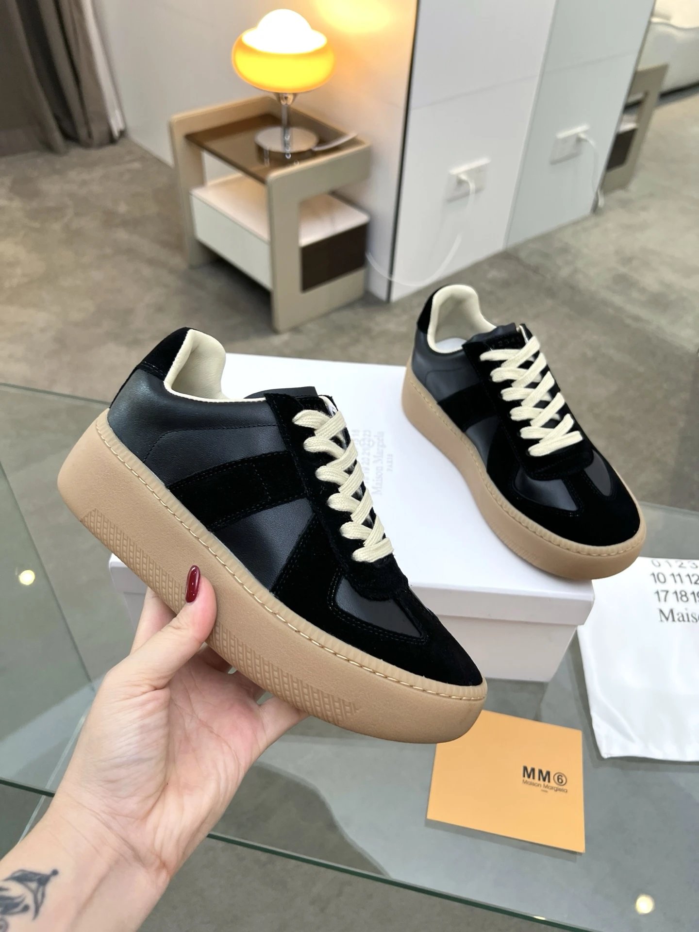 Maison Margiela MM6 Thick Bottom Sneakers Black - Related Product - Cnfans