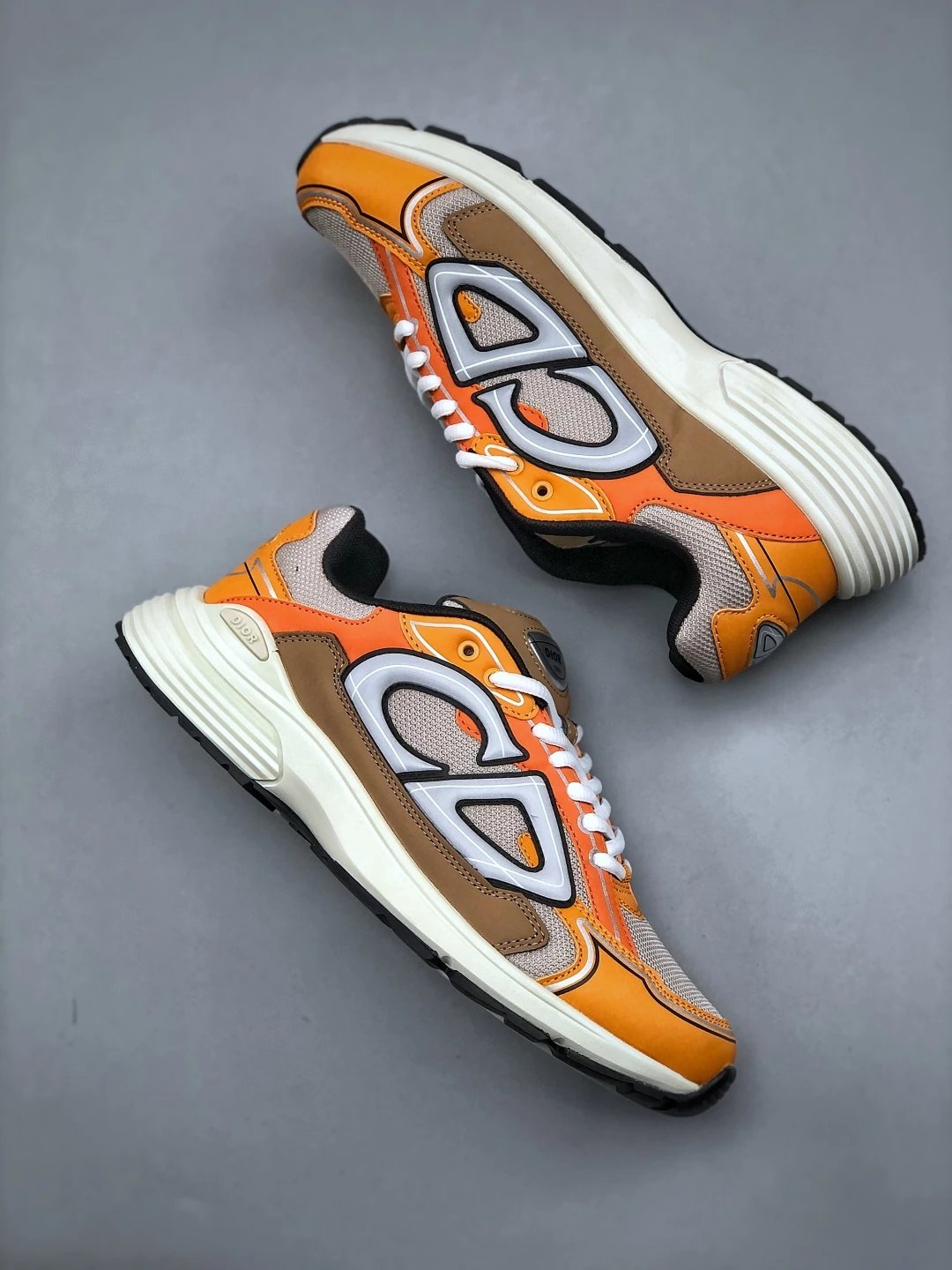 Dad Sneakers Mesh Brown-Orange - Gallery Image 9 - Detailed View