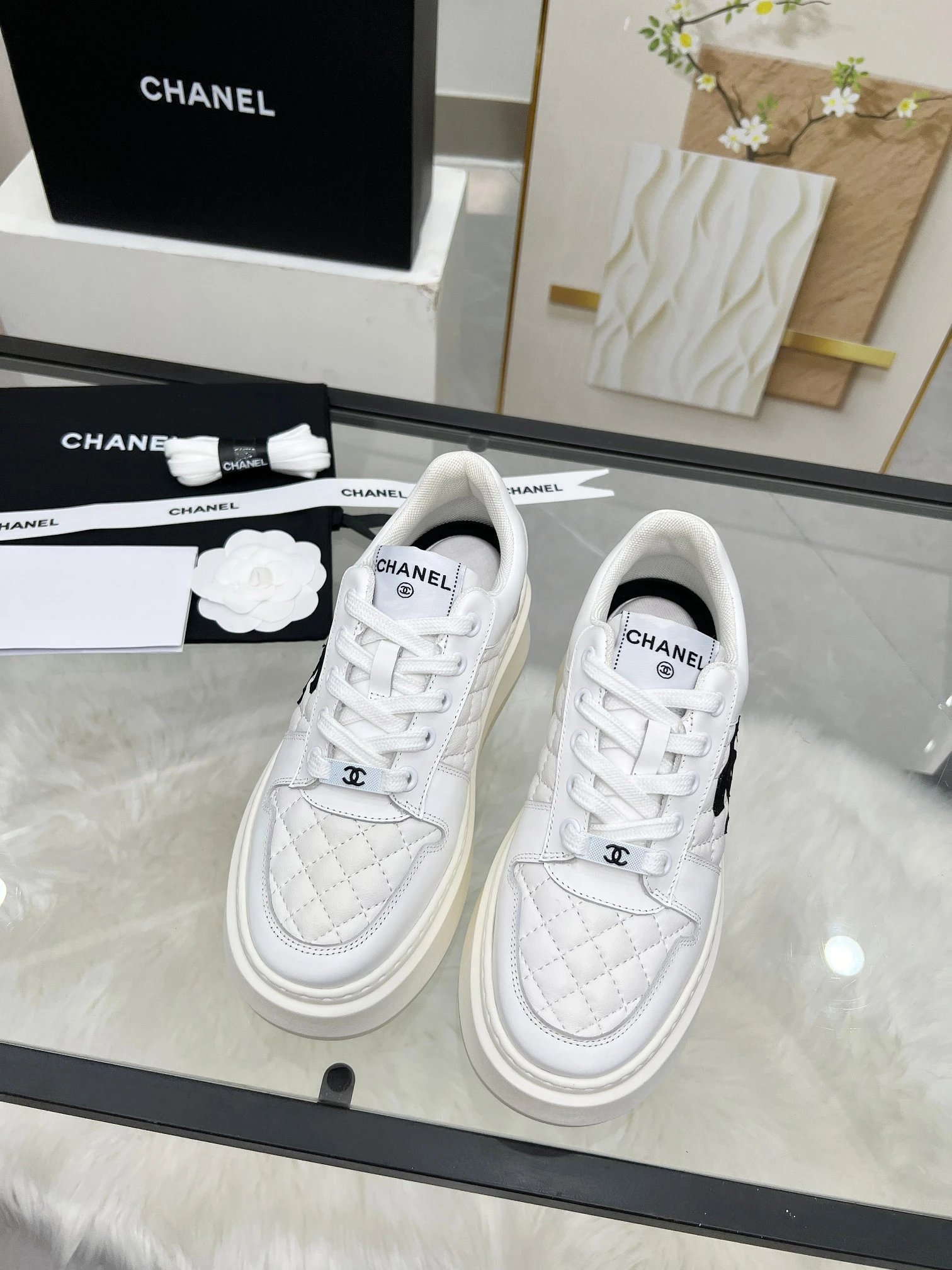 Chanel 25C Spring Summer Sneakers White - Gallery Image 2 - Detailed View