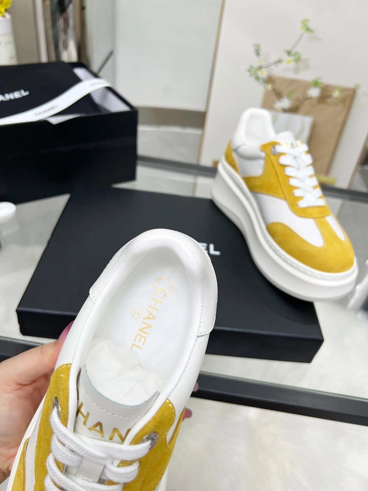 Chanel 25C Spring Sneakers Yellow - Gallery Image 8 - Detailed View