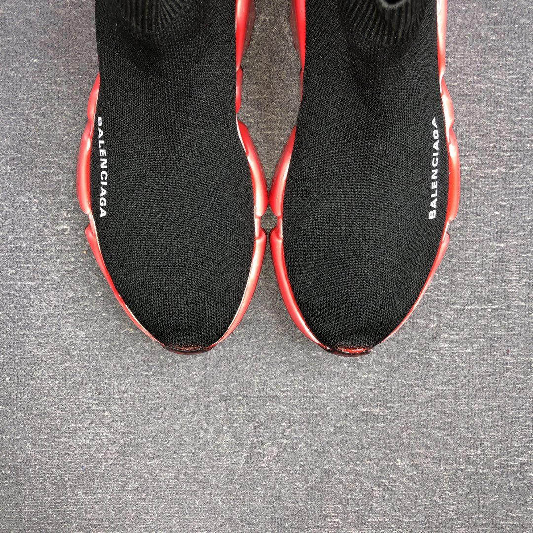 Sock Sneakers TPU Sole 3D Knit Breathable Unisex Scarlet - Gallery Image 7 - Detailed View