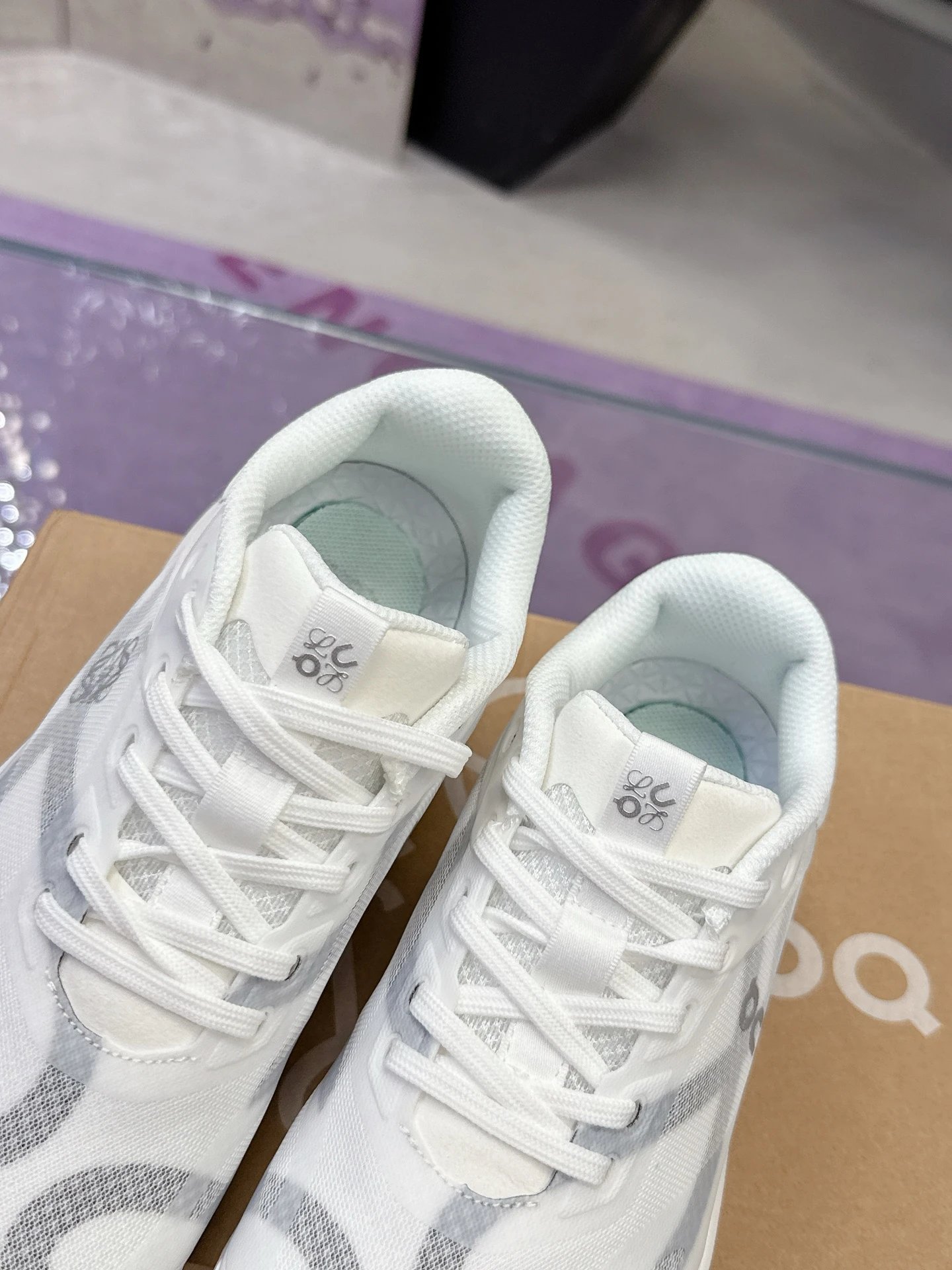 Loewe x On Running 3.0 Cloudtilt Sneakers White Grey - Gallery Image 7 - Detailed View
