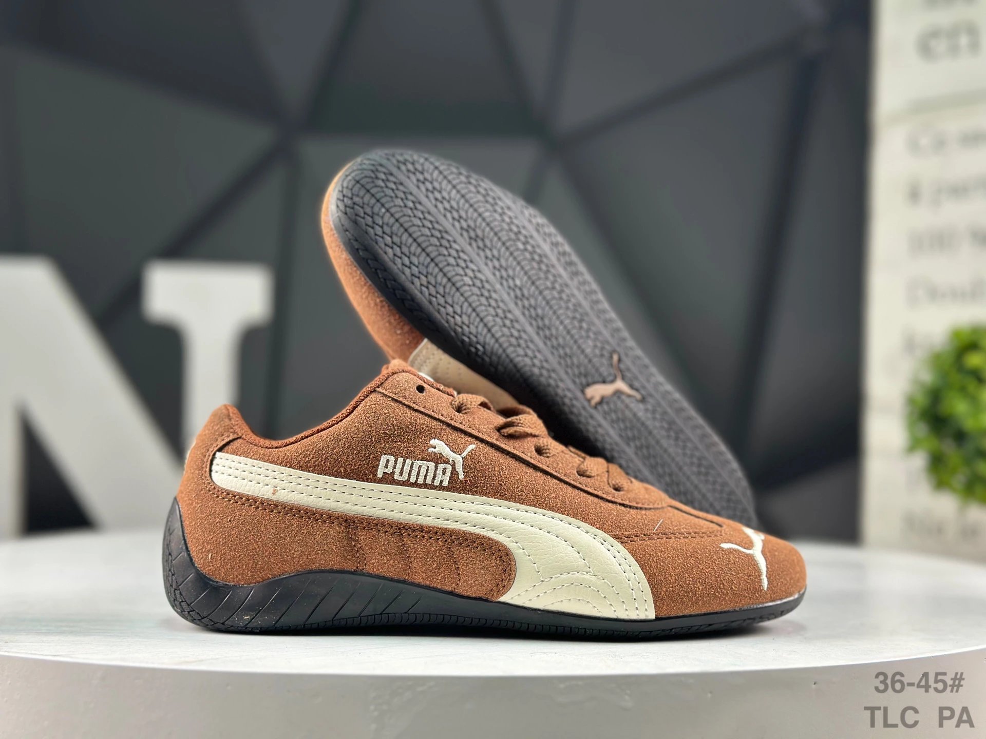Puma Speed OG Sneakers Brown White - Gallery Image 5 - Detailed View