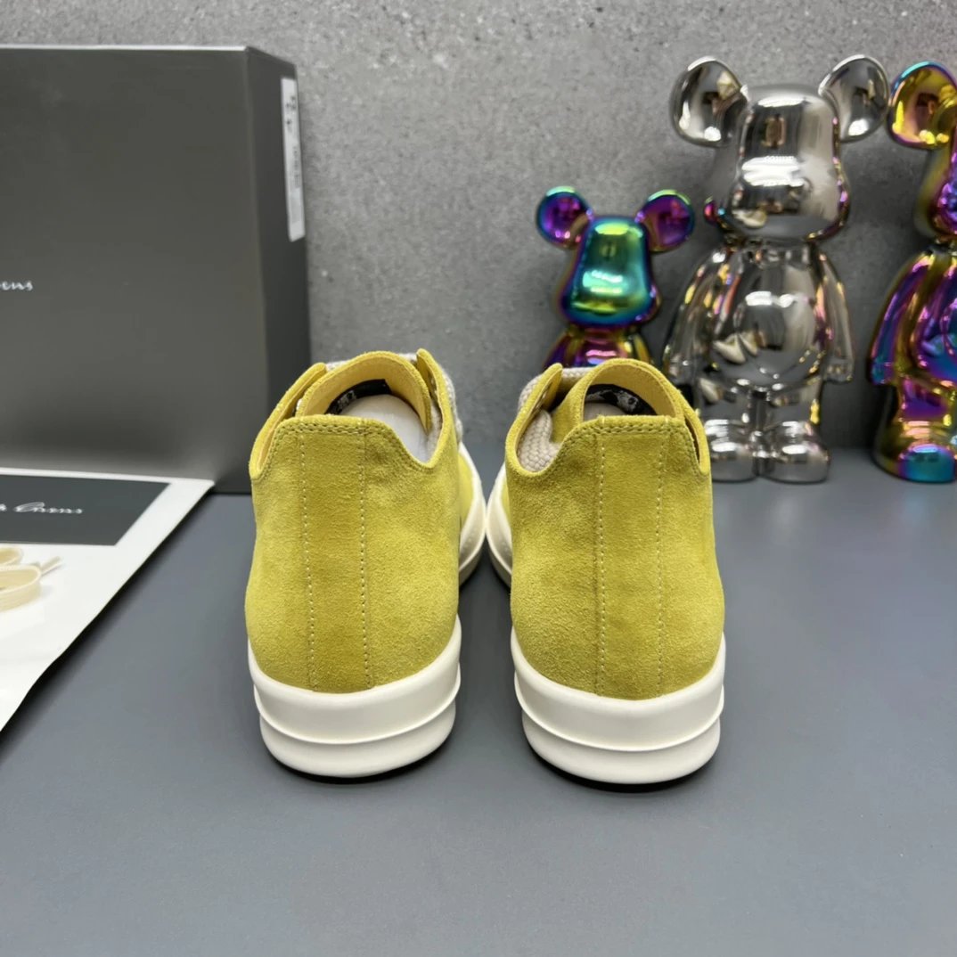 Rick Owens Yellow Suede Sneakers - Gallery Image 8 - Detailed View