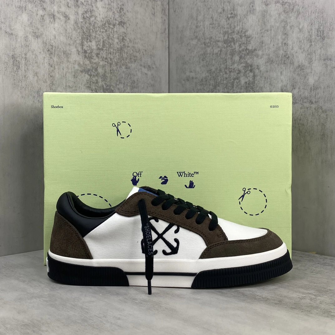 Low Vulcanized Canvas Sneakers Suede Trim White Mocha - Gallery Image 1 - Detailed View