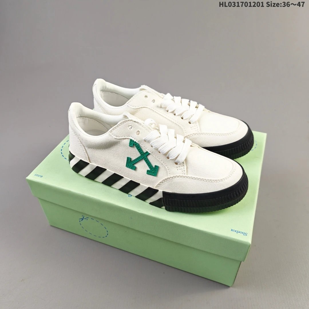 Vulcanized Striped Low Top Canvas Sneakers Ivory Green - Gallery Image 4 - Detailed View