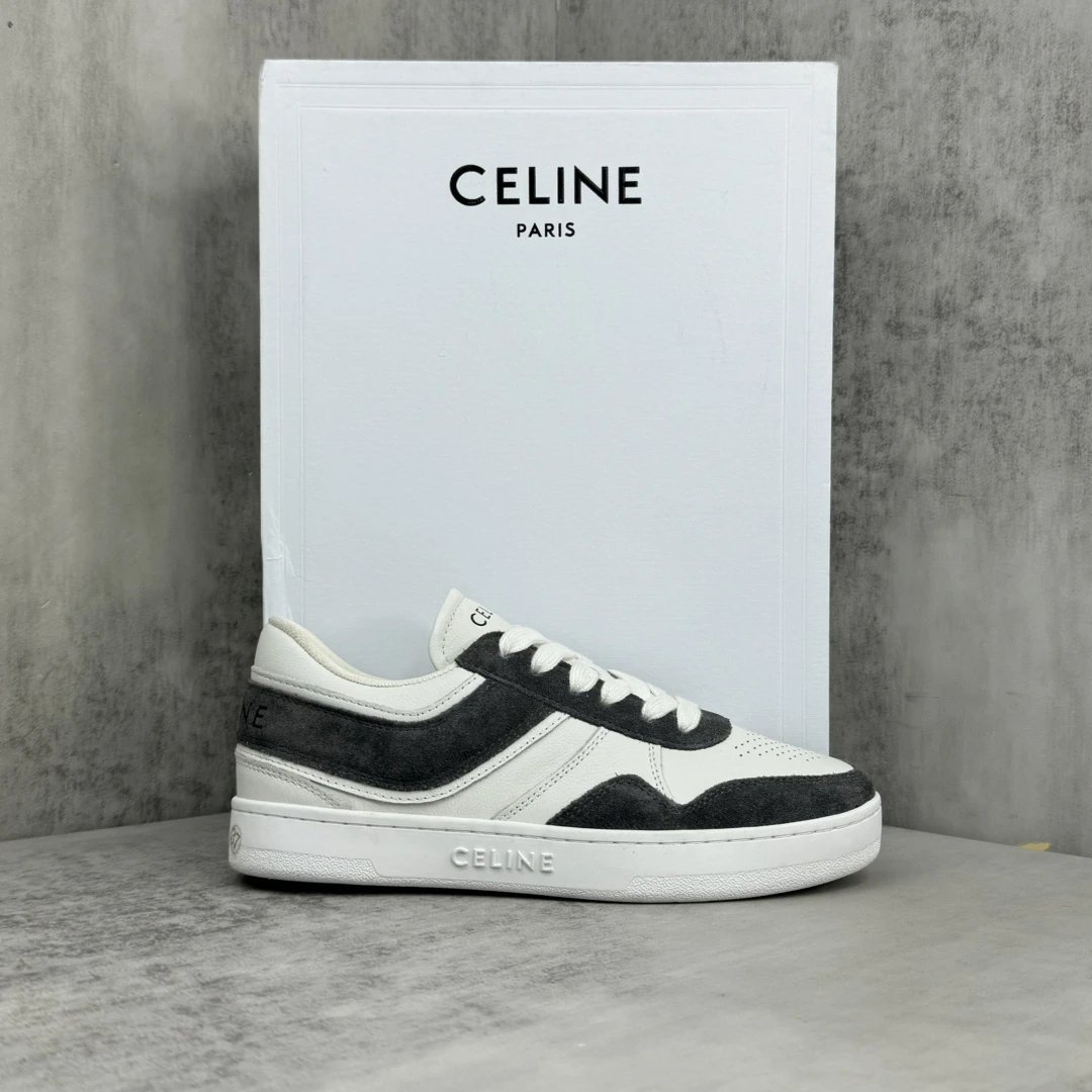 Unisex Leather Skate Sneakers with Suede Trim Charcoal - Gallery Image 1 - Detailed View