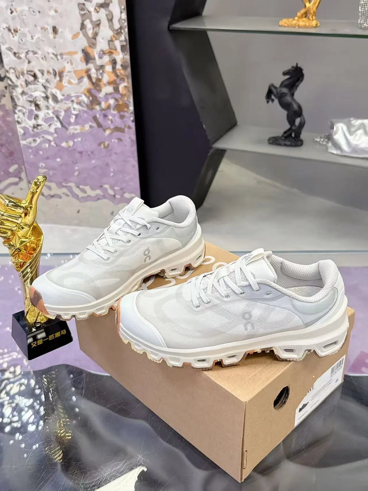 Loewe x On Running 3.0 Cloudtilt White Gray Sneakers  - Gallery Image 3 - Detailed View