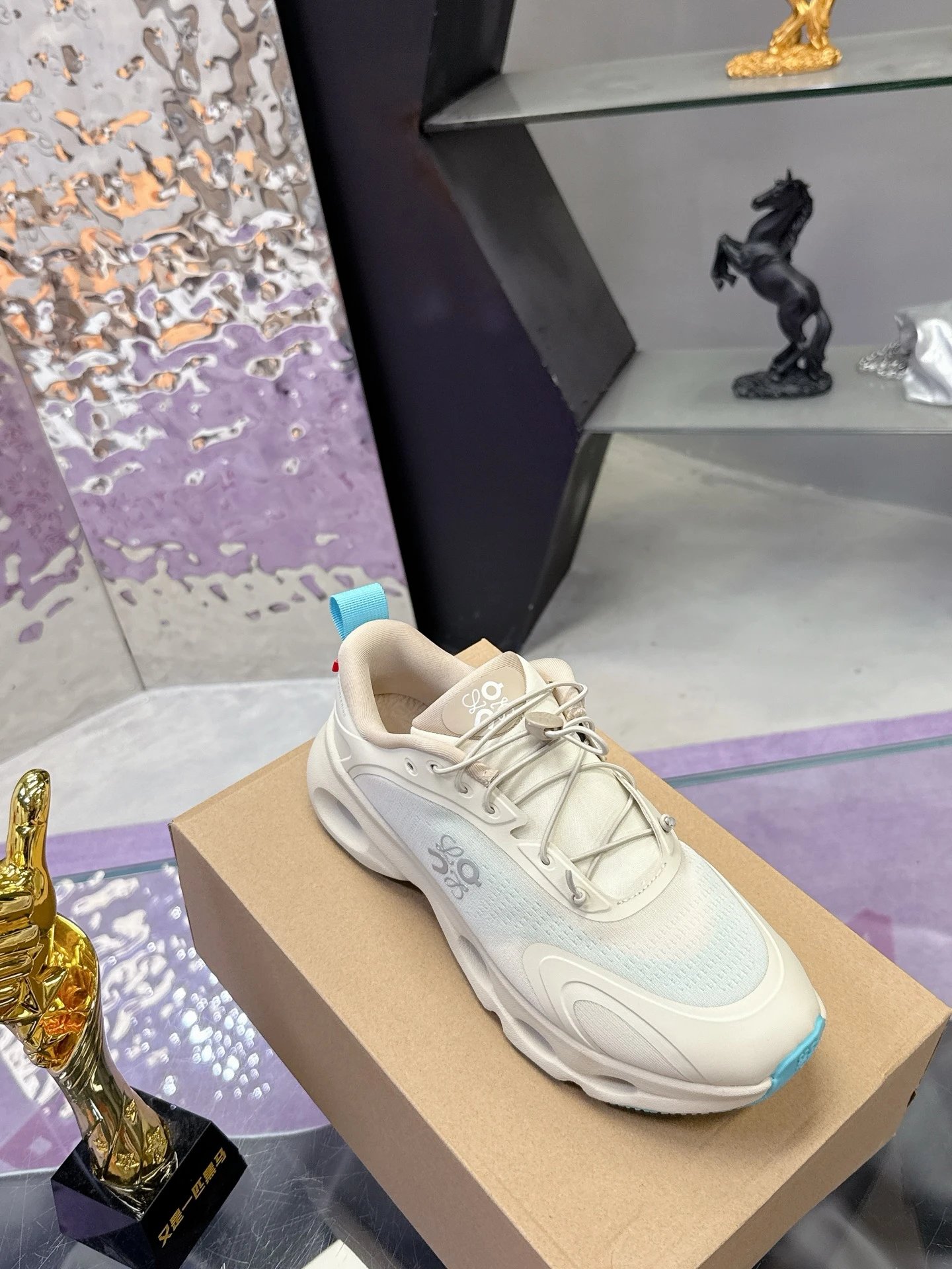 Loewe x On 3.0 Cloudventure Sneakers White Pink - Gallery Image 6 - Detailed View