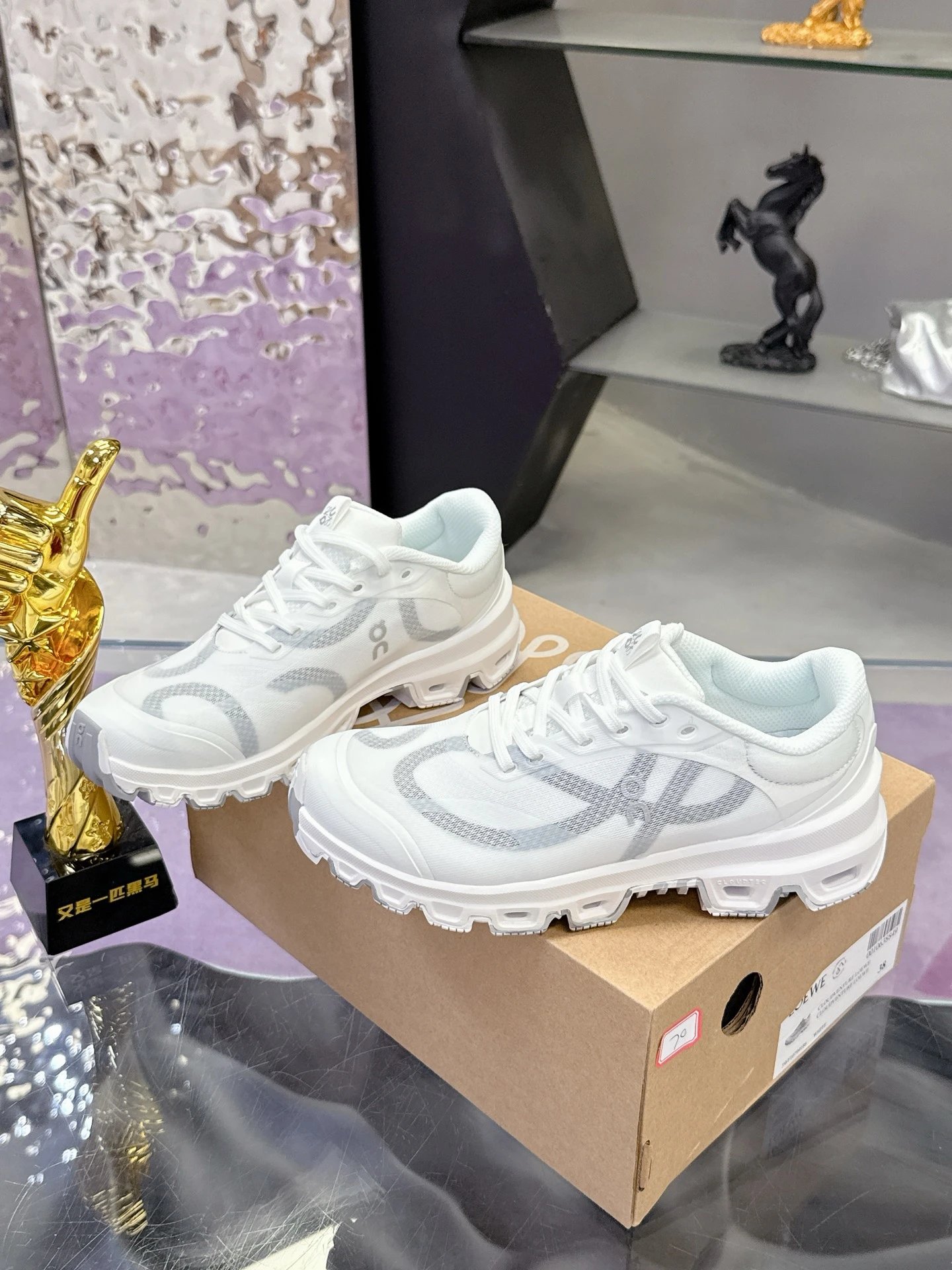 Loewe x On Running 3.0 Cloudtilt Sneakers White Grey - Gallery Image 3 - Detailed View